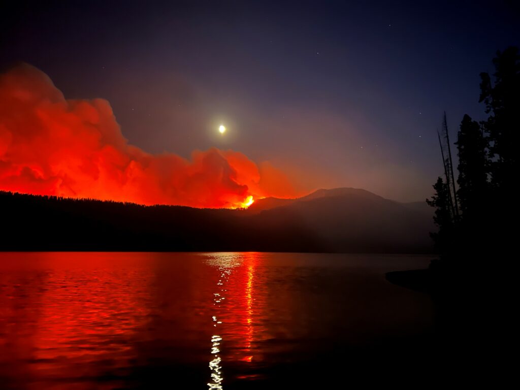 Ross Fork Fire from Alturas Lake